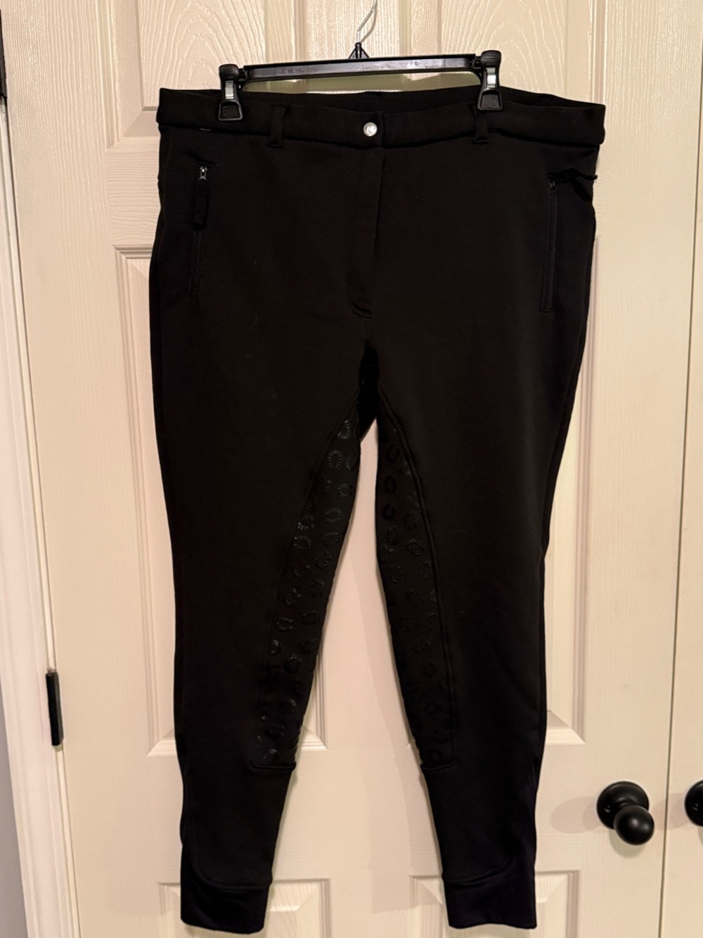 Black full seat winter riding breeches
